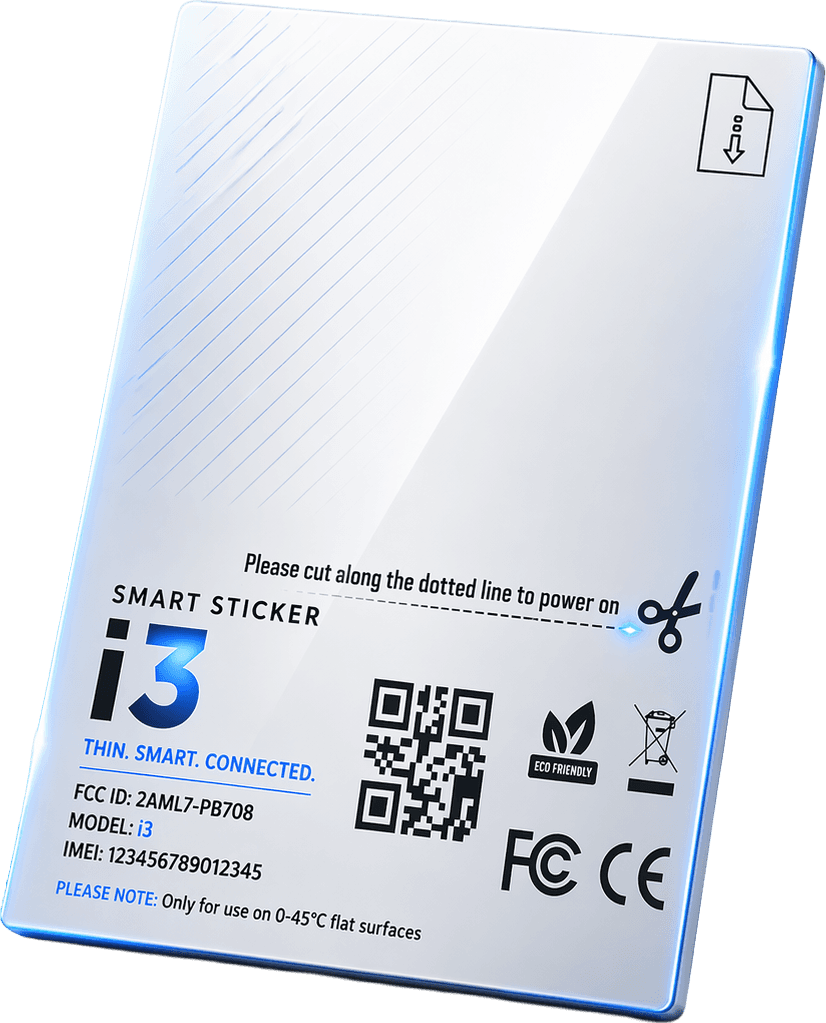 ELYON i3 smart sticker, an ultra-thin flexible tag for pallets and parcels